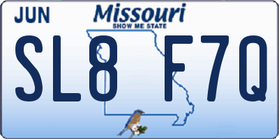 MO license plate SL8F7Q