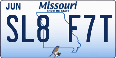 MO license plate SL8F7T