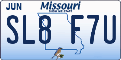 MO license plate SL8F7U