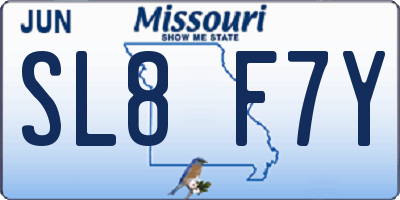 MO license plate SL8F7Y