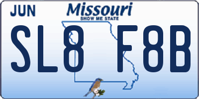MO license plate SL8F8B