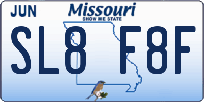 MO license plate SL8F8F