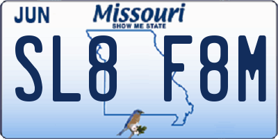 MO license plate SL8F8M