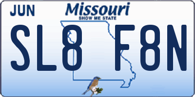 MO license plate SL8F8N