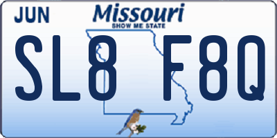 MO license plate SL8F8Q