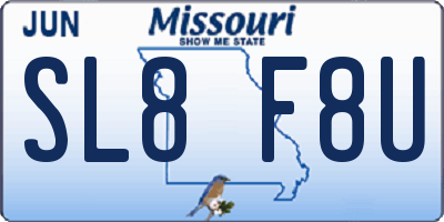 MO license plate SL8F8U