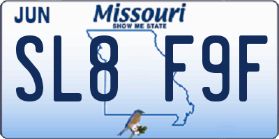 MO license plate SL8F9F