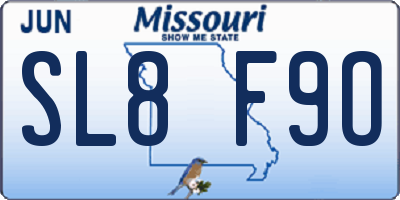 MO license plate SL8F9O
