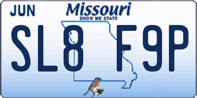 MO license plate SL8F9P