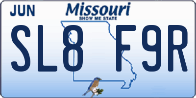 MO license plate SL8F9R