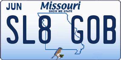 MO license plate SL8G0B