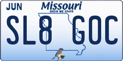 MO license plate SL8G0C