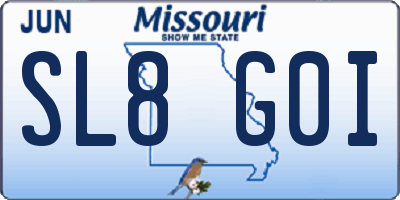 MO license plate SL8G0I