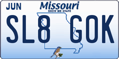 MO license plate SL8G0K