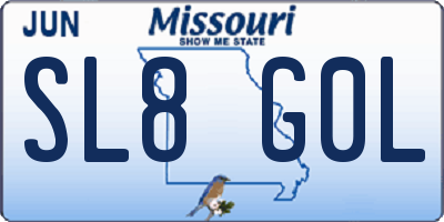MO license plate SL8G0L