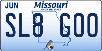 MO license plate SL8G0O