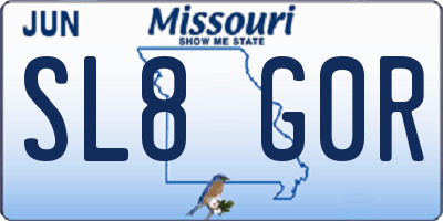 MO license plate SL8G0R