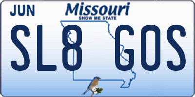 MO license plate SL8G0S