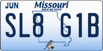MO license plate SL8G1B