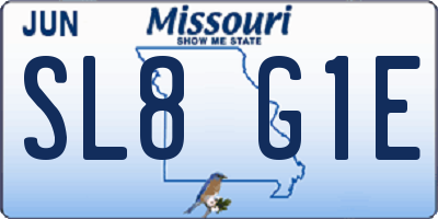 MO license plate SL8G1E