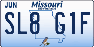 MO license plate SL8G1F