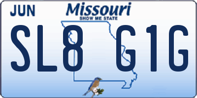 MO license plate SL8G1G