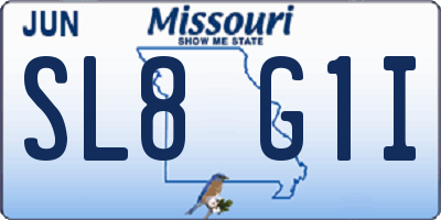 MO license plate SL8G1I