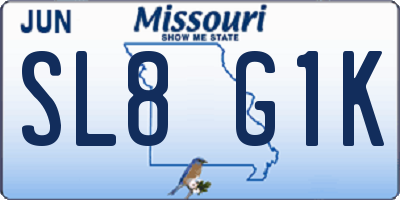 MO license plate SL8G1K