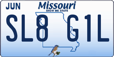 MO license plate SL8G1L