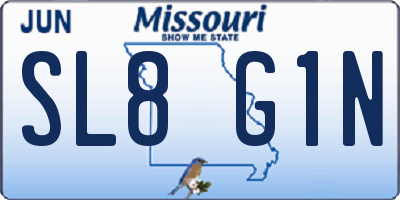 MO license plate SL8G1N