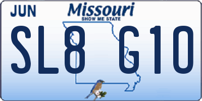 MO license plate SL8G1O