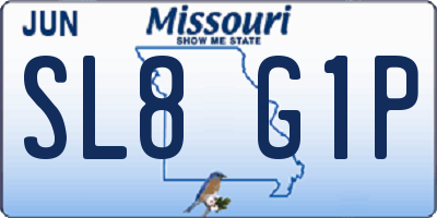 MO license plate SL8G1P