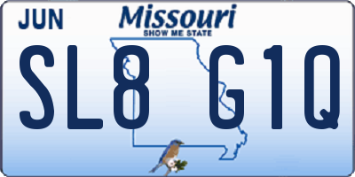 MO license plate SL8G1Q