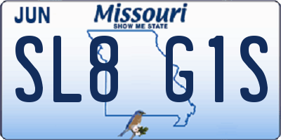 MO license plate SL8G1S