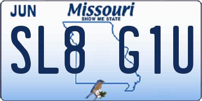 MO license plate SL8G1U