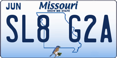 MO license plate SL8G2A