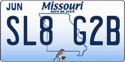 MO license plate SL8G2B