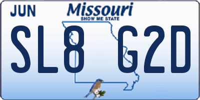MO license plate SL8G2D