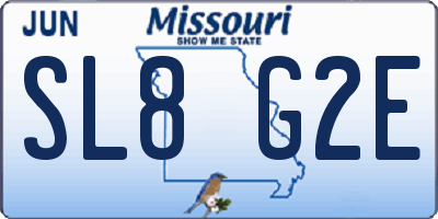 MO license plate SL8G2E