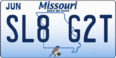 MO license plate SL8G2T