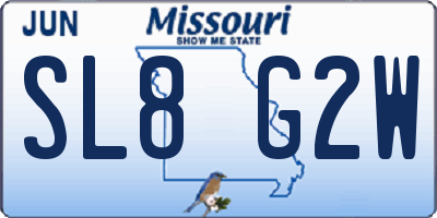 MO license plate SL8G2W