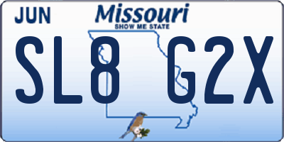MO license plate SL8G2X