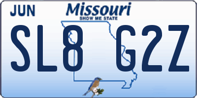 MO license plate SL8G2Z