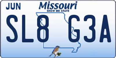 MO license plate SL8G3A