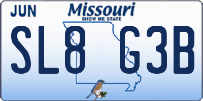MO license plate SL8G3B