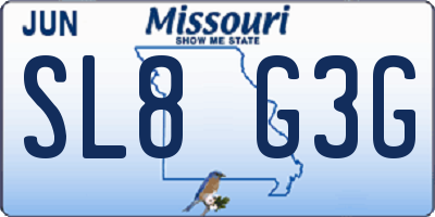 MO license plate SL8G3G