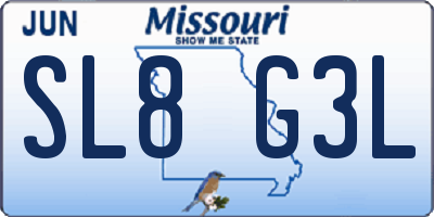 MO license plate SL8G3L
