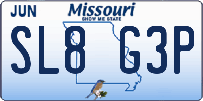 MO license plate SL8G3P