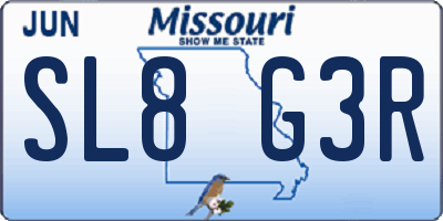 MO license plate SL8G3R