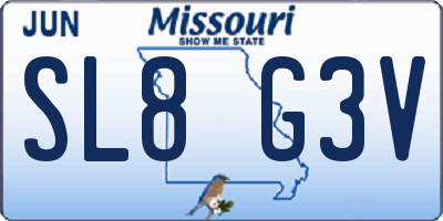 MO license plate SL8G3V
